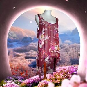 Decree Sheer Floral High Low Blouse